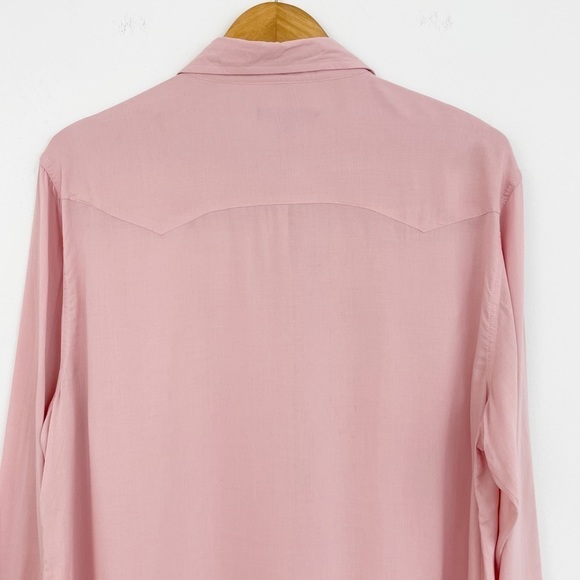 Frye Addie Pink Western Button Down Shirt Size Large - Picture 9 of 14